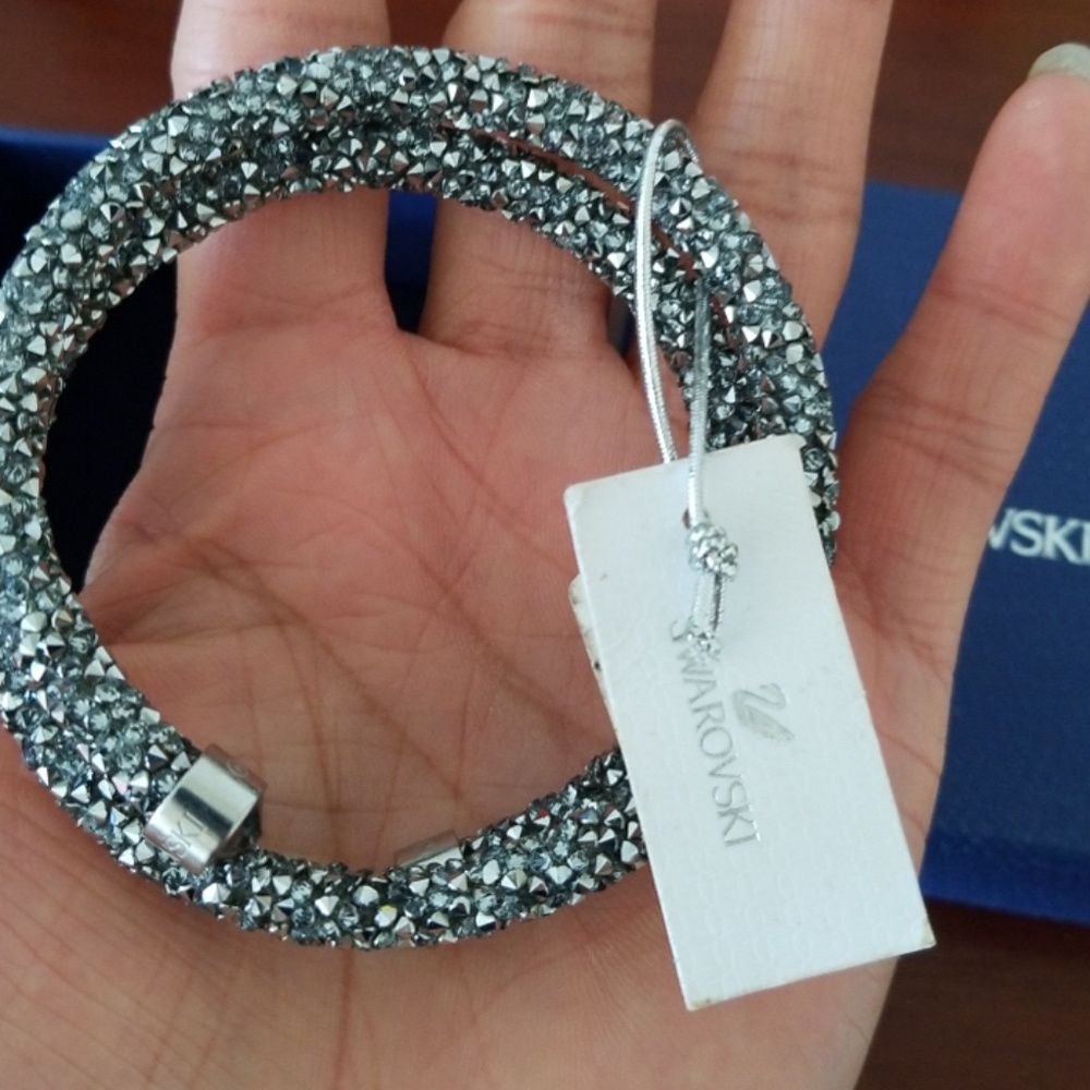 Swarovski crystals bracelet Gun metal